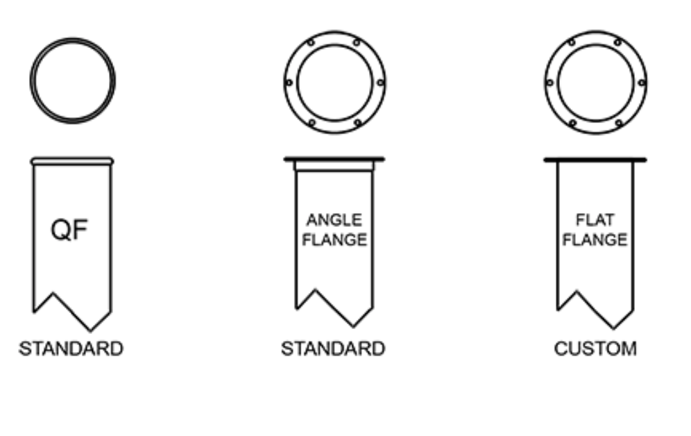Range of Nordfab ducting end styles.