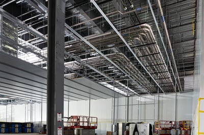 Nordfab ducting installed at an EV manufacturing facility.