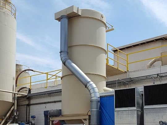Ducting parts and supplies working as a system on the outside of a facility.